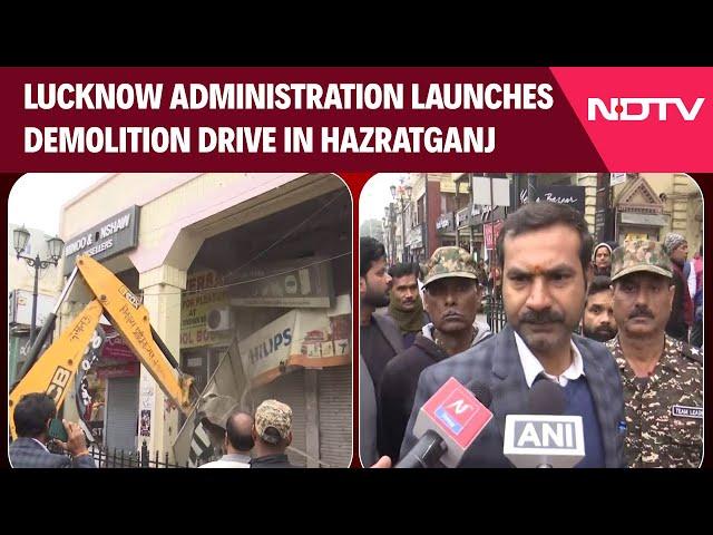 Lucknow News | Lucknow Administration Launches Demolition Drive in Hazratganj