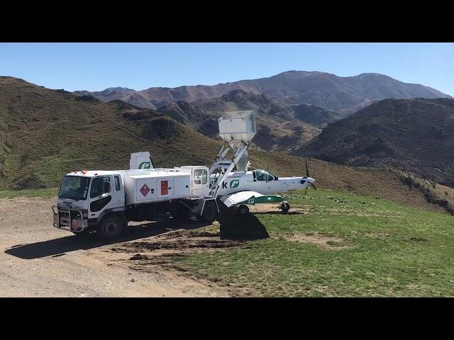 Cresco ZK-LTK Landing, loading and takeoff. Aerial Topdressing.