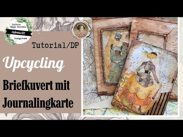 Upcycling  Vintage Briefkuvert & Journalingkarte Schaufenster Damen  DP #gudrunshappydesignteam