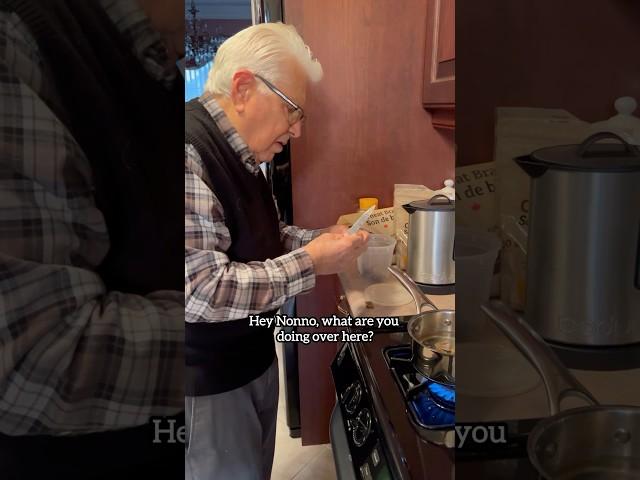 Nonno cooks too! Morning breakfast with Nonno Pasquale