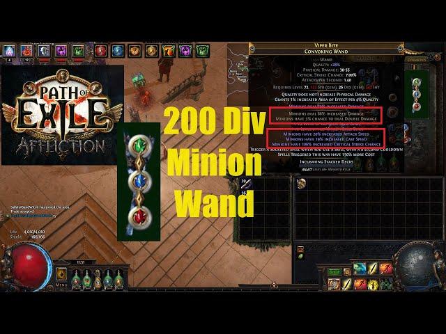[Path of Exile 3.23] Crafting 200 Div Minion Wand & Boot/Glove Affliction League Day 31-32 - 1204
