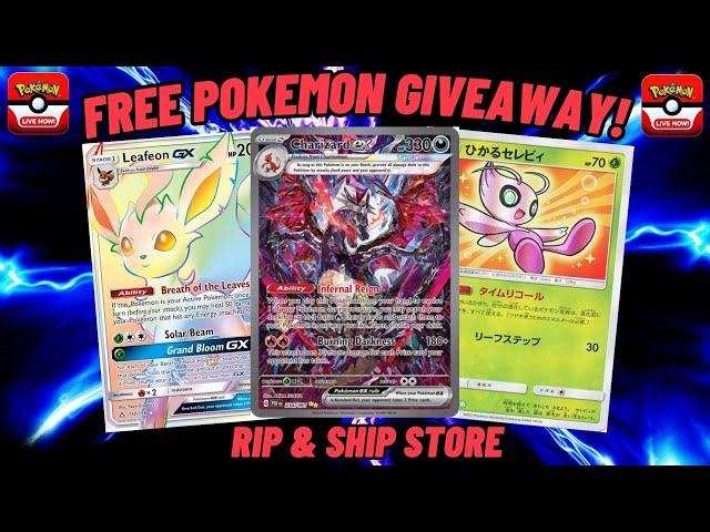 Live -  Free Giveaways! Pokémon Cards & Rip & Ship Store!