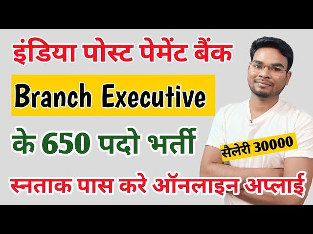 IPPB Executive Recruitment 2022 | India Post Payment Bank executive Online Form | Ibbp new Bharti