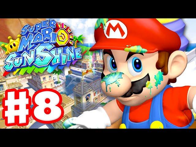 Super Mario Sunshine - Gameplay Walkthrough Part 8 - Delfino Plaza 100%! (Super Mario 3D All Stars)