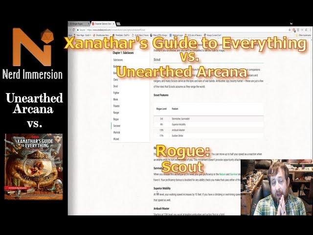 Unearthed Arcana vs Xanathar's Guide: Rogue-Scout! | Nerd Immersion