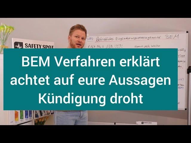 BEM Gespräch - Verfahren erklärt | betriebliches Eingliederungsmanagement | 6 Wochen arbeitsunfähig