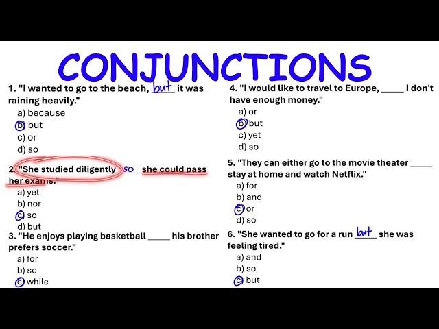 Conjunctions | Civil Service Exam Drill