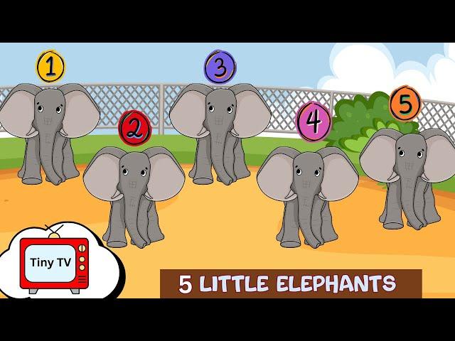 Five Little Elephants | Tiny TV Nursery Rhymes & Kids Songs