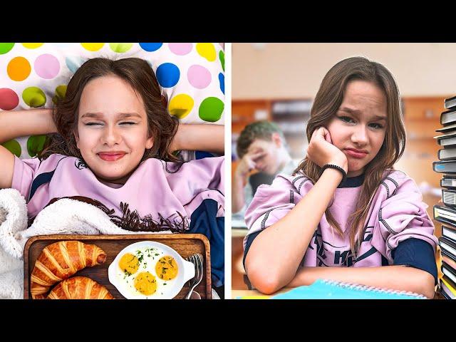 ДЕНЬ НА КАНИКУЛАХ VS ШКОЛЬНЫЙ ДЕНЬ // EVA mash