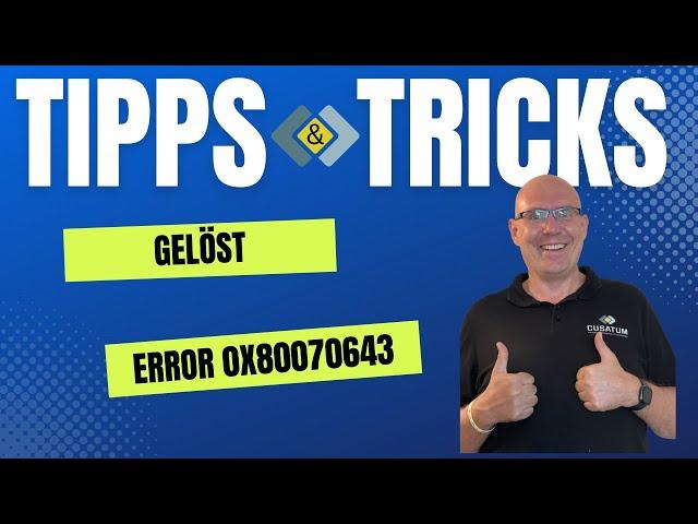 Wie löse ich Update Error 0x80070643 (Security update KB5034441) | IT-Tipps | Deutsch