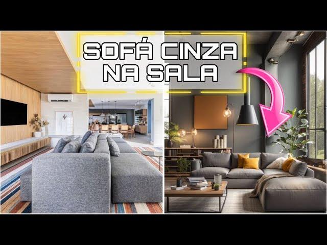 DECORAÇÃO DE SALAS COM SOFÁ CINZA | DICA DE DECORAÇÃO PARA SALA DE ESTAR | SOFÁ CINZA NA SALA