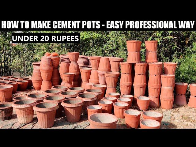 How To Make Cement Pots | EASY PROFESSIONAL WAY