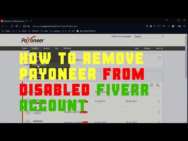 how to remove funding source from payoneer | Change or Remove Payoneer from Fiverr 2020