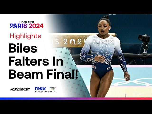 USA'S SIMONE BILES FALLS OFF THE BEAM  | #Paris2024 #Olympics