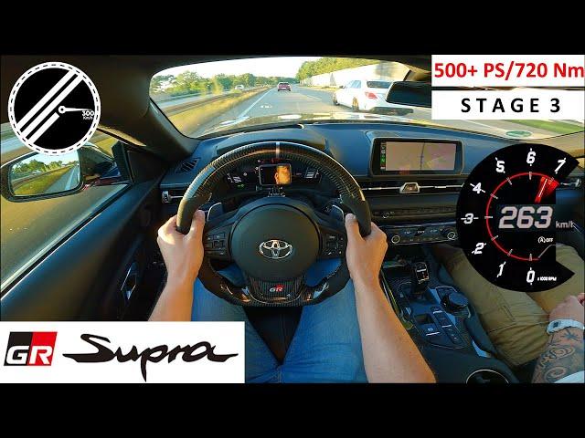 Toyota Supra GR MK5 Stage 3 | 500+ PS | Top Speed Drive German Autobahn No Speed Limit POV