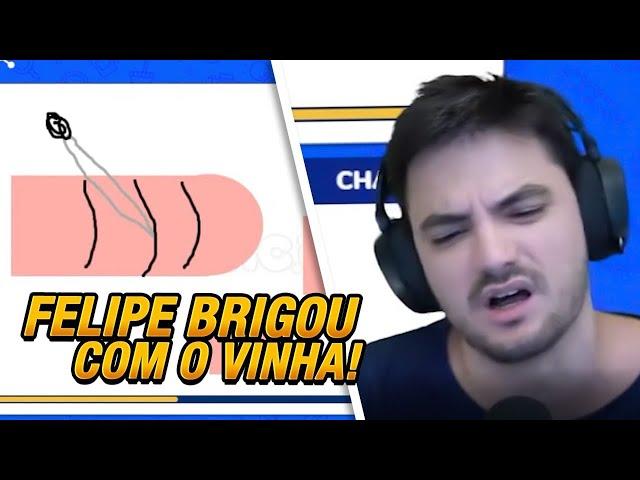 FELIPE NETO BRIGANDO COM O VINHA NA LIVE DE GARTIC | Cortes Netotoso