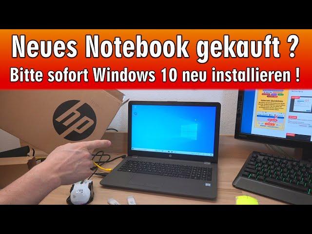 Neues Notebook gekauft  Sofort Windows 10 neu installieren und schneller machen 