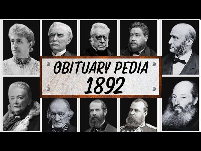 Famous People We've Lost in 1892 - Obituary in 1892