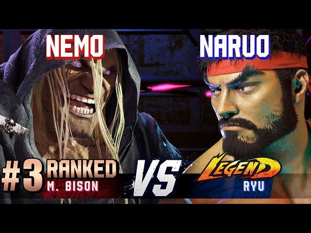 SF6 ▰ NEMO (#3 Ranked M.Bison) vs NARUO (Ryu) ▰ High Level Gameplay