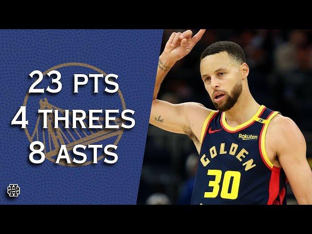 Stephen Curry 23 pts 4 threes 8 asts vs Hawks 2425 season