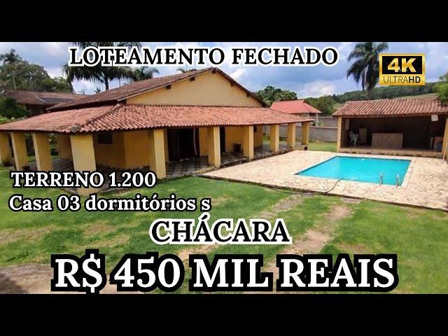 SUA CHÁCARA EM LOTEAMENTO FECHADO CASA COM 03 DORMITÓRIOS