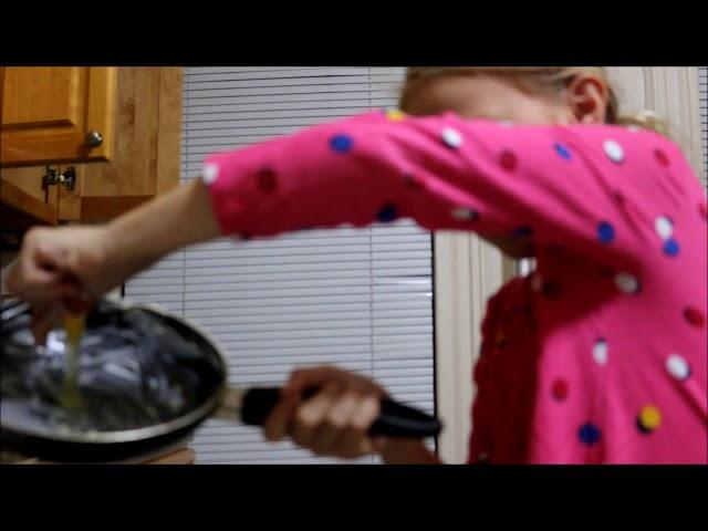 Ava cooks breakfast!