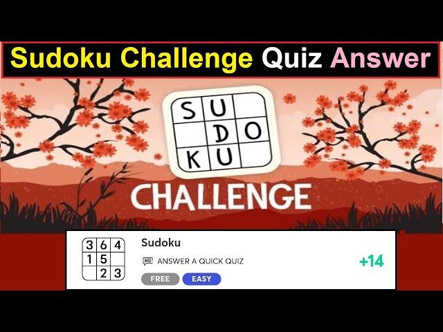 Sudoku Challenge Quiz Answer | sudoku quiz answer | gimmemore