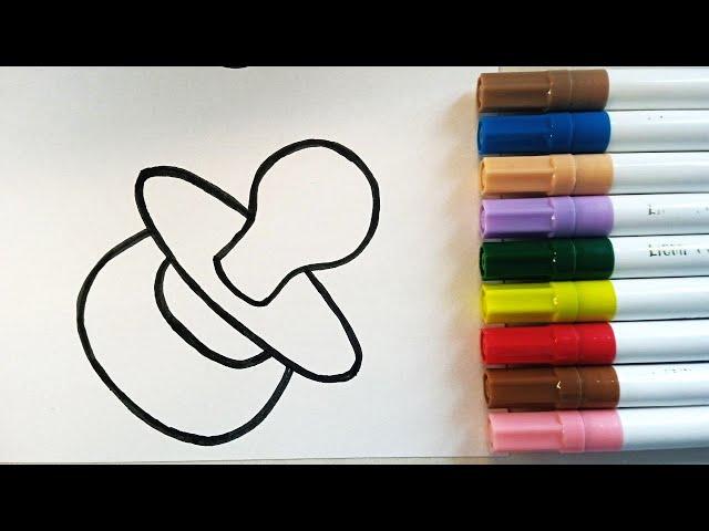 How to Draw a Pacifier Step by Step Easy For Kids #coloring #drawing #kids