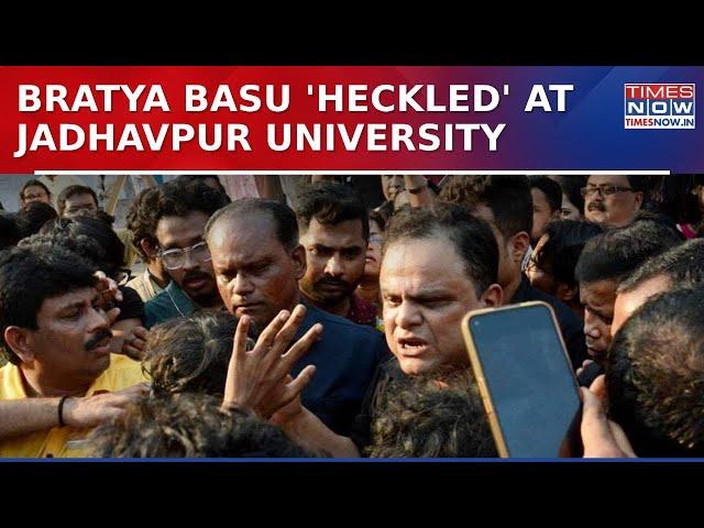 Jadhavpur Uni Protest: SFI Students Assault Bratya Basu, Protestors Allege Injury By Minister's Car