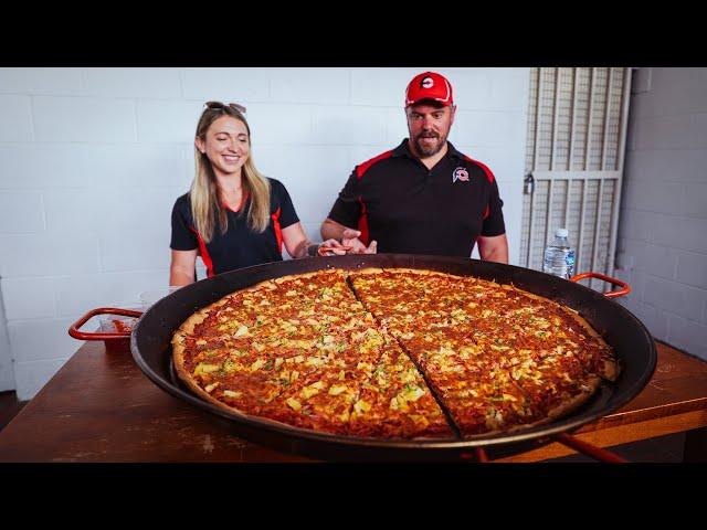 $500 Cash If Randy and I Finish This Undefeated FOUR Person Team Pizza Challenge in Tasmania!