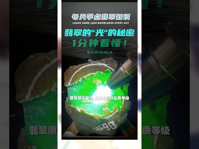 翡翠原石怎么看荧光，区分翡翠品质等级？ #緬甸翡翠 #jade #宝石 #玉 #珠寶