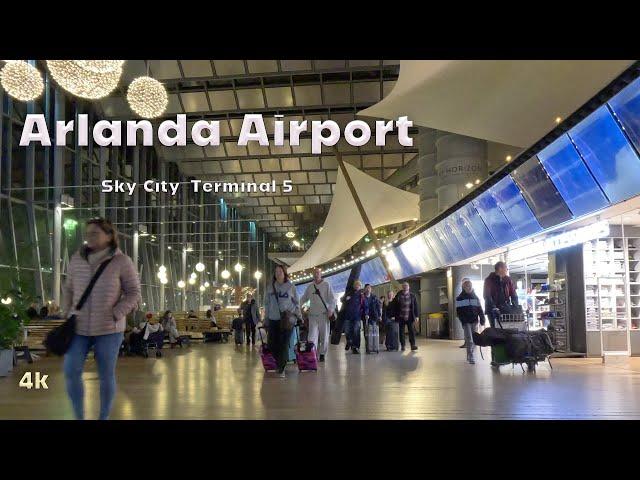 Arlanda Airport ,Sweden # Sky city to Terminal 5 Walk.