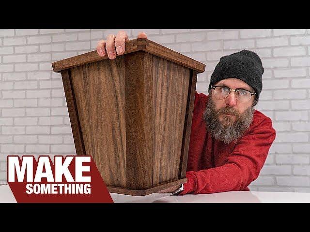 How to Make a Wood Wastebasket Bin // Woodworking Project