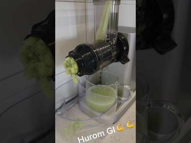 Juicing celery juice with Hurom GI slow juicer
