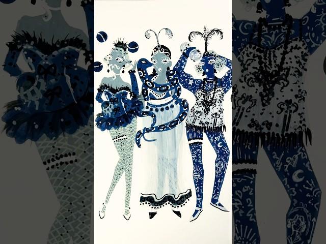 Photo Negative Carnival Girls  #pidgindoll #photonegative #drawing #fashionart #circus #art