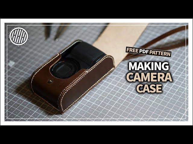 [Leather Craft] Making a handmade leather camera case / Free PDF Pattern