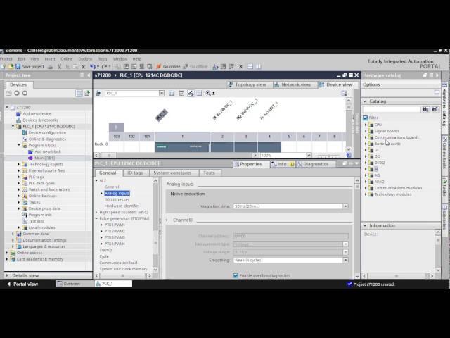 PLC input and output configuration along with IP addresses