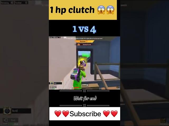 1Hp clutch  1 vs 4  #bgmi #shorts #youtubeshorts #trending #pubg