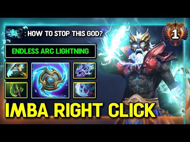 IMBA RIGHT CLICK Mid Zeus Scythe of Vyse & Attack Speed Build 100% Endless Arc Lightning 7.36 DotA 2