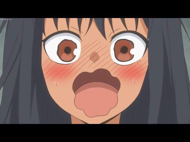 Nagatoro is embarrassed because senpai saw her half-asleep with crazy bed hair