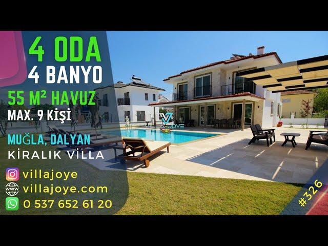 Muğla, Dalyan'da 4 Odalı, 4 Banyolu, 9 Kişiye Kadar Konaklamalı, Kiralık Tatil Evi - No: 326