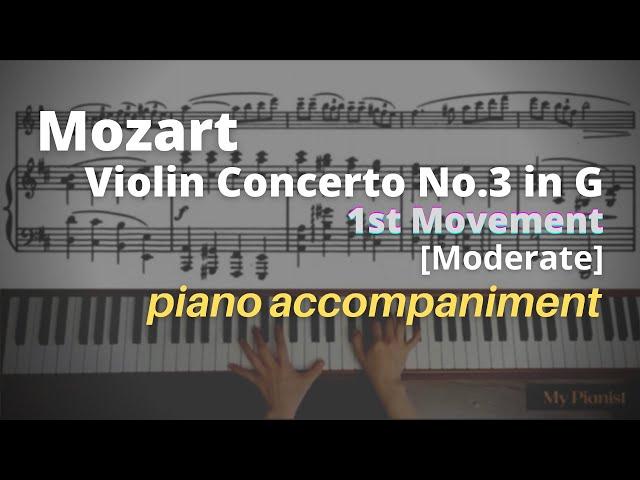 Mozart - Violin Concerto No.3 in G, K.216, 1st Mov: Piano Accompaniment [Moderate]