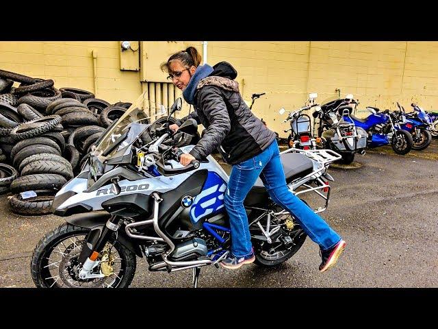 She Can Ride a GSA Low!! • R1200GSA Rallye Test! | TheSmoaks Vlog_878