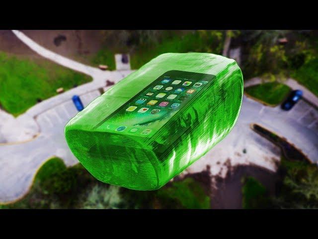 Can World's Largest Jolly Rancher Protect iPhone 7 from 100 FT Drop Test? - GizmoSlip