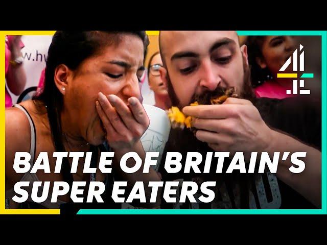 British Competitive Eaters Take On EPIC Burger CHALLENGE! | Battle Of The Super Eaters | All 4