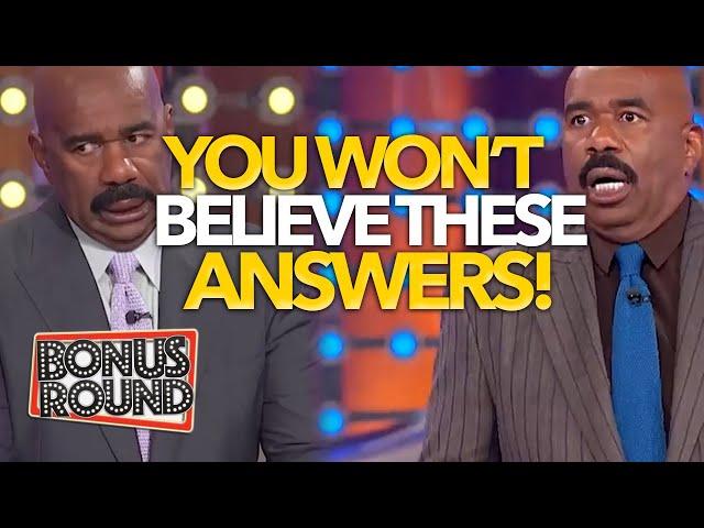 STEVE HARVEY SHOCKED, SCARED & SPEECHLESS FUNNY ANSWERS on Family Feud US!