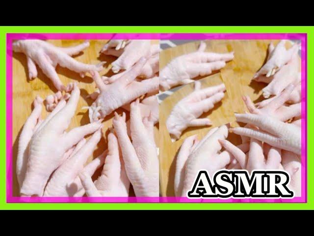 ASMR HOW TO CLEAN CHICKEN FEET~CUTTING AND CLEANING CHICKEN FEET NAILS~ASMR SOUNDS~SATISFYING