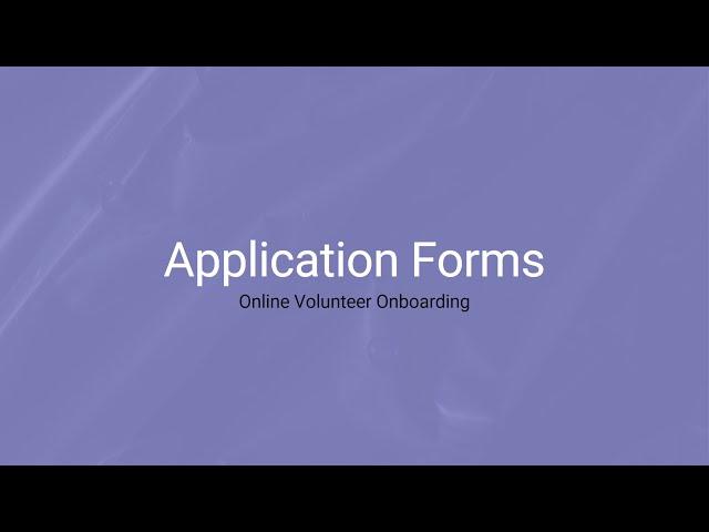 Application Forms