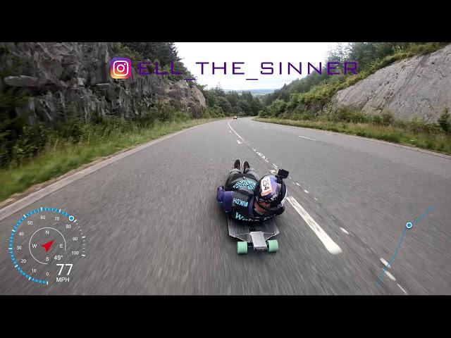 Deepest Darkest Cymru - 80mph/130kph on a street luge (4K)