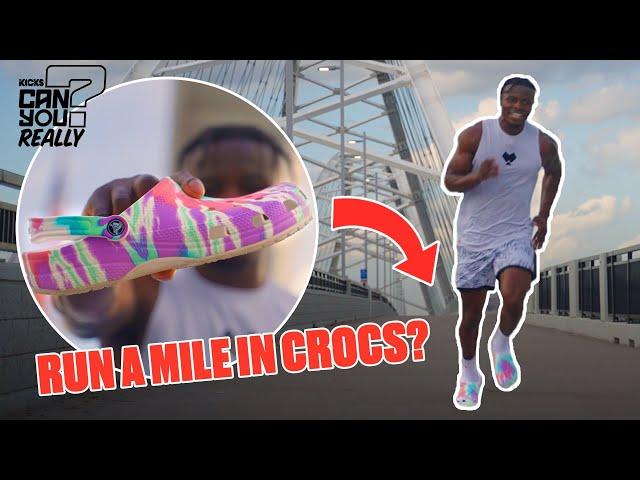 I RAN A MILE IN CROCS (REVIEW AND CHALLENGE) | CAN YOU REALLY? WITH @JeremyJonesNeverFold